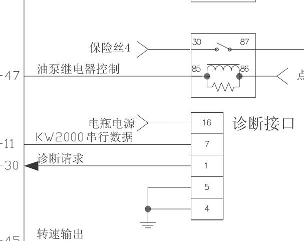 郑州日产奥丁OBD线路图