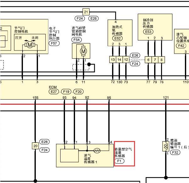 2023年日产轩逸发动机空气流量计电路图