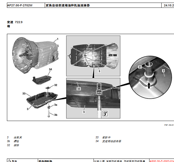 2008年奔驰E280变速箱和悬挂维修手册