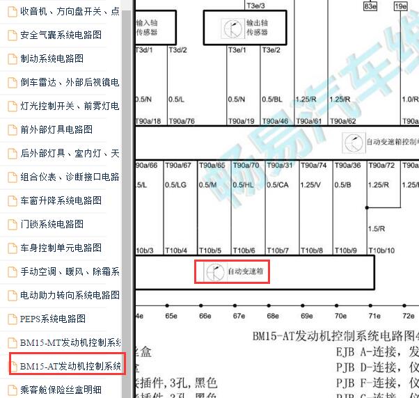 2013-2014年中华H330变速箱电路图