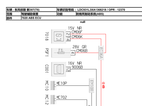 2010年标致307 ABS电路图