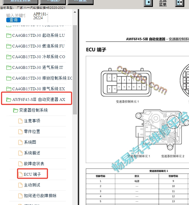 2020年红旗h5波箱针脚定义