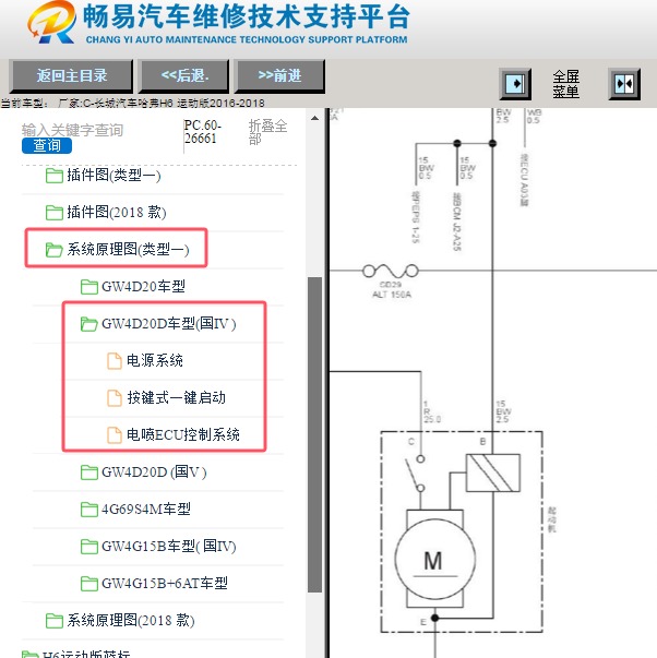 2017年长城汽车哈弗H6运动版 GW4D20D发动机起动电路图
