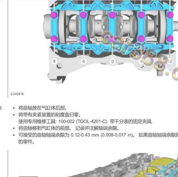 2015年福特翼虎发动机小瓦间隙