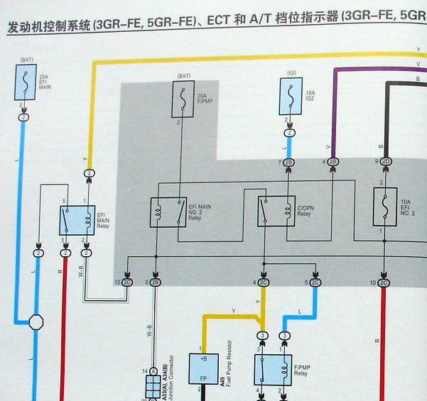 2011年丰田皇冠5GR发动机电路图
