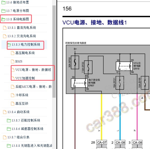 2021-2022年奇瑞大蚂蚁eq2整车控制器电路图