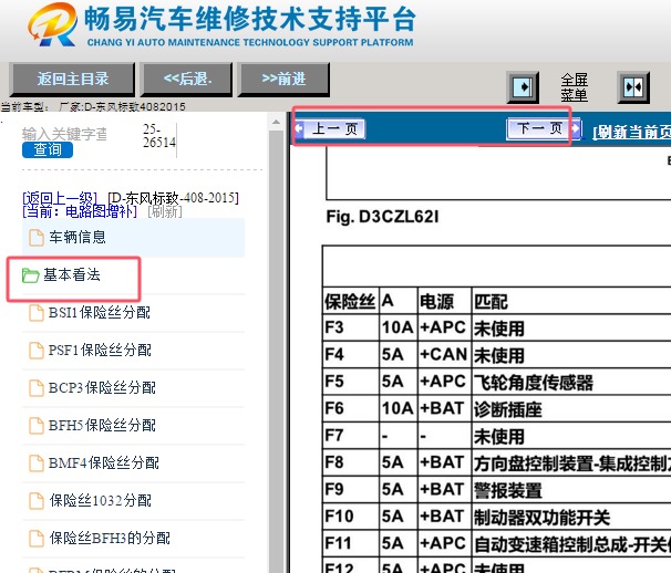 2015年标致408 保险丝继电器资料