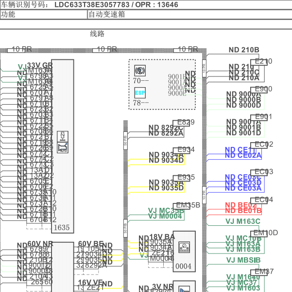 2014年标致301 变速箱电路图