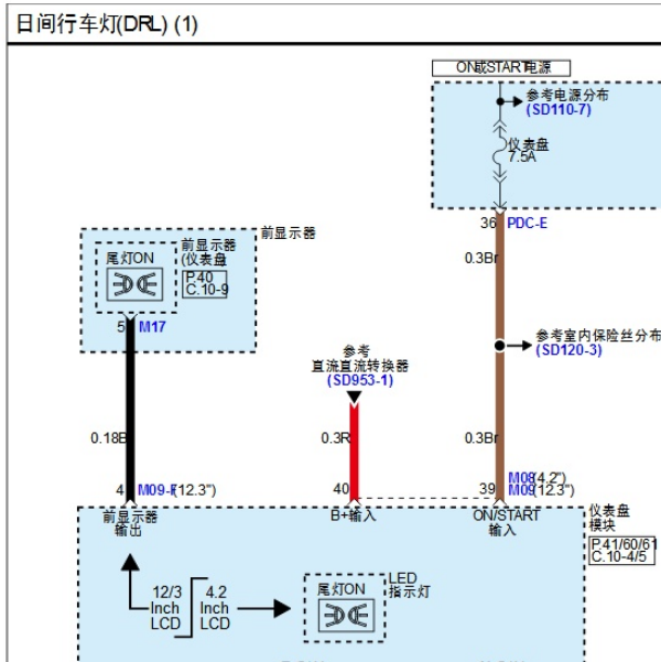2024年现代索纳塔日行灯电路图