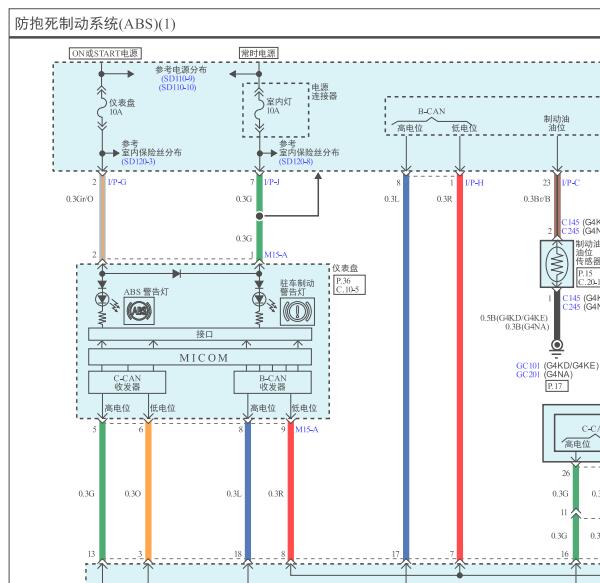 2016年现代IX35 ABS电路图