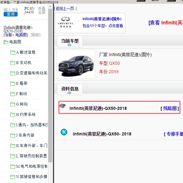 2018年Infiniti(英菲尼迪)-QX50 全车电路图