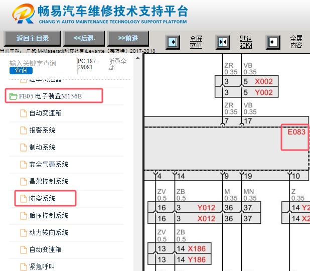 2017-2018年玛莎拉蒂莱万特射频接收器电路图资料