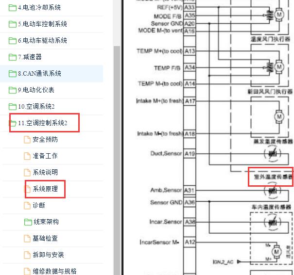 2017-2018年江淮iEV7S室外温度传感器电路图