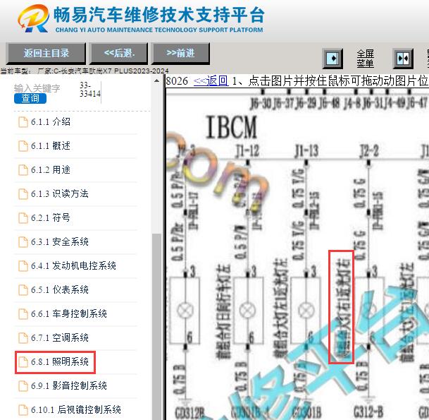 2023-2024年长安欧尚X7PLUS右前大灯电路图