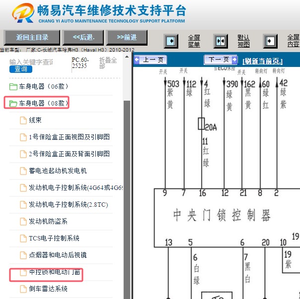 2010-2012年长城哈弗H3车身相关电路图资料