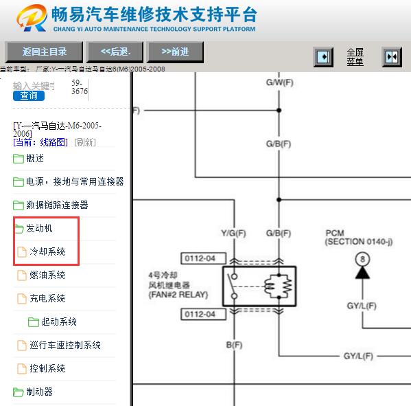 2005-2008年马自达6风扇电路图
