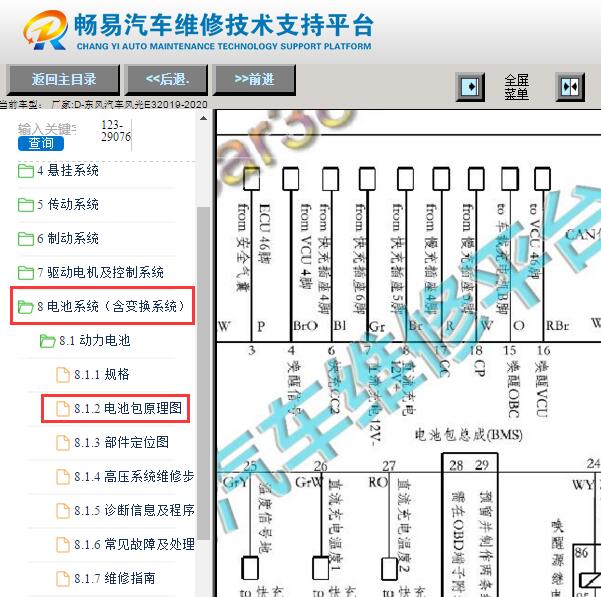 2019-2020年东风风光E3 BMS电路图