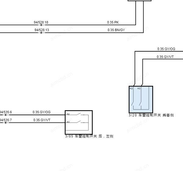 2020年沃尔沃S60车窗升降电路图