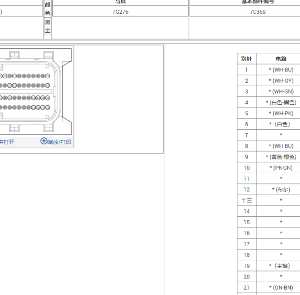 2015年福特福克斯变速箱针脚定义