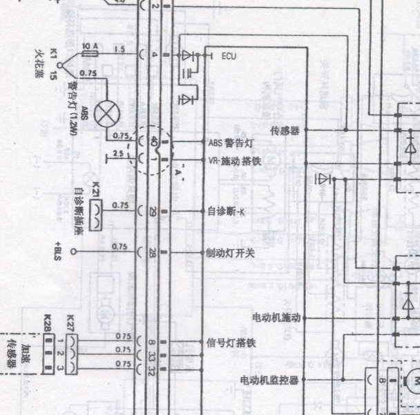 2009年上汽汇众伊斯坦纳ABS电路图