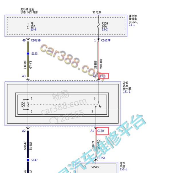 2022年福特蒙迪欧风扇继电器代码
