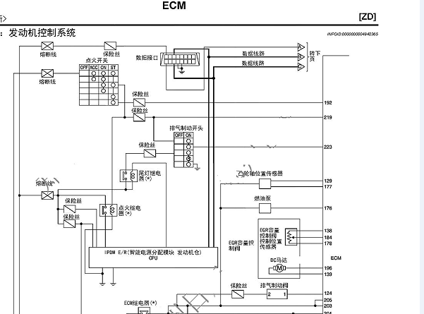 2011年郑州日产凯普斯达ZD发动机电路图资料