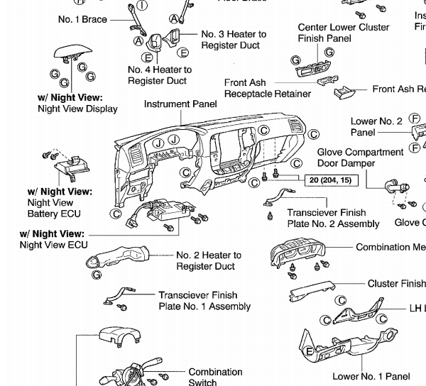 2004年雷克萨斯LX470中央表台维修手册