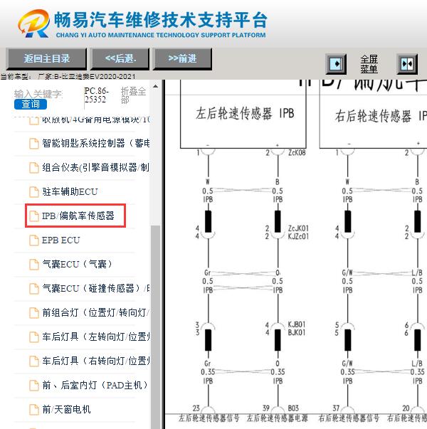 2020年比亚迪秦EV ABS电路图
