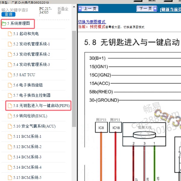 2019年大乘汽车-G60S PEPS电路图
