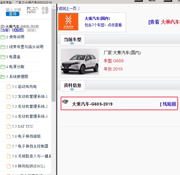 2019年大乘汽车-G60S 电路图