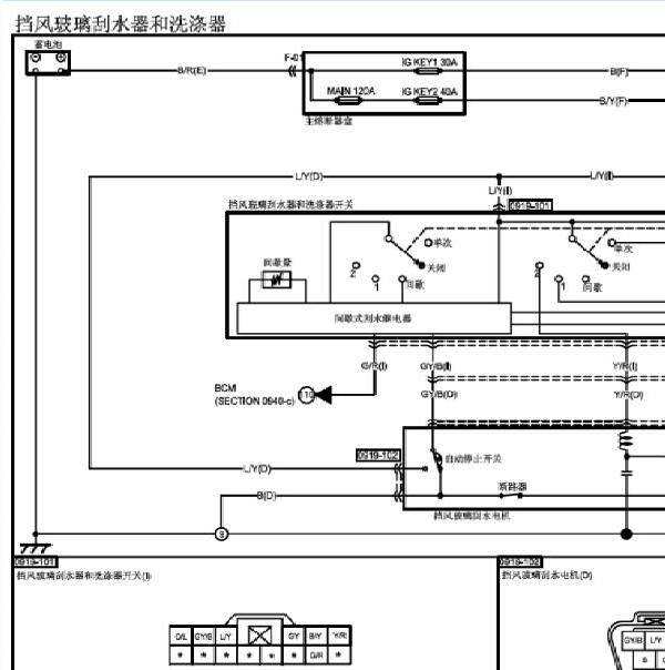 2008年奔腾B70雨刮电路图