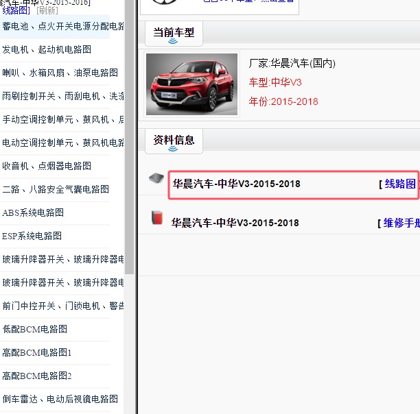 2015-2018年中华V3全车电路图