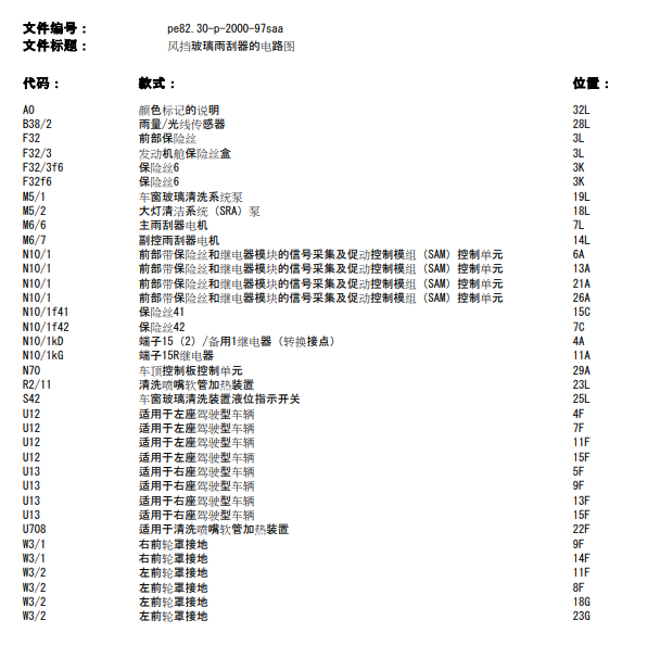 2010年奔驰S350L雨刮喷水电机电路图