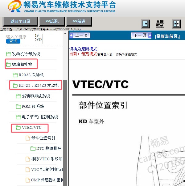 2008年本田雅阁VTEC/VTC电磁阀说明