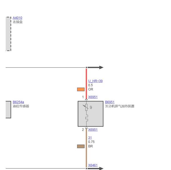 2010年宝马120i机油油位传感器电路图