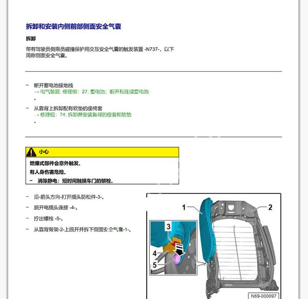 2024年大众ID.UNYX气囊维修手册