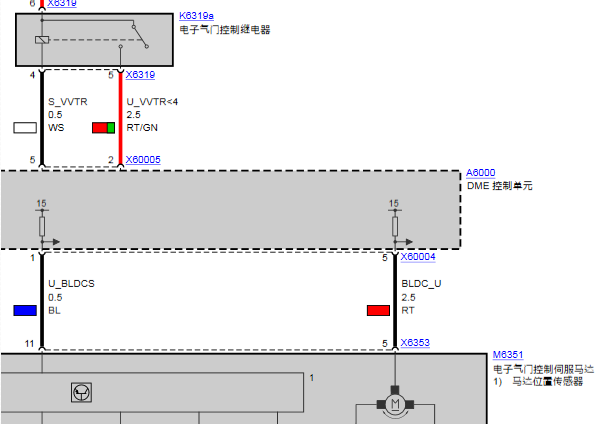 2011年宝马X5发动机节气门电路图