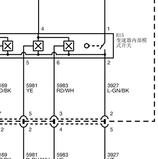 2016年别克昂科威变速箱档位开关电路图