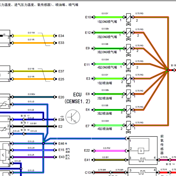 2019年奇瑞E3发动机电路图