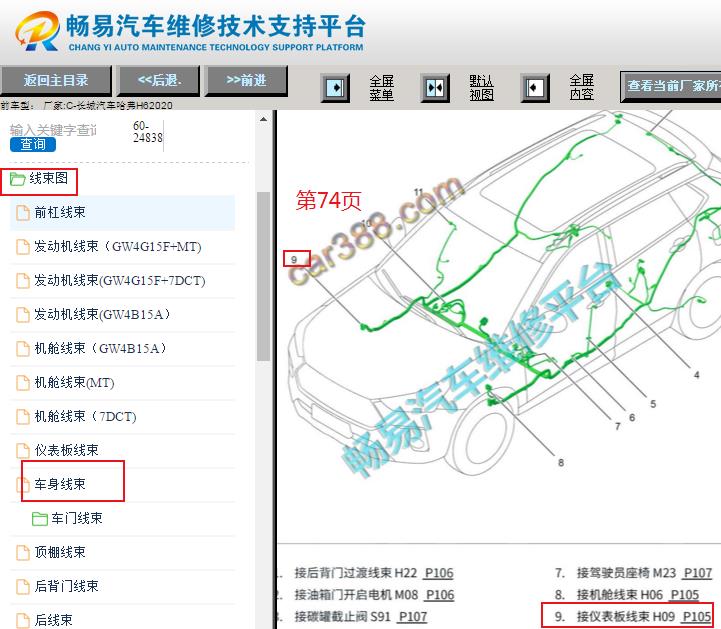 2020年长城哈弗H6 H09插头位置资料