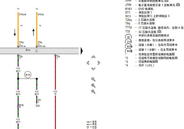 2013年奥迪A6L光纤电路图