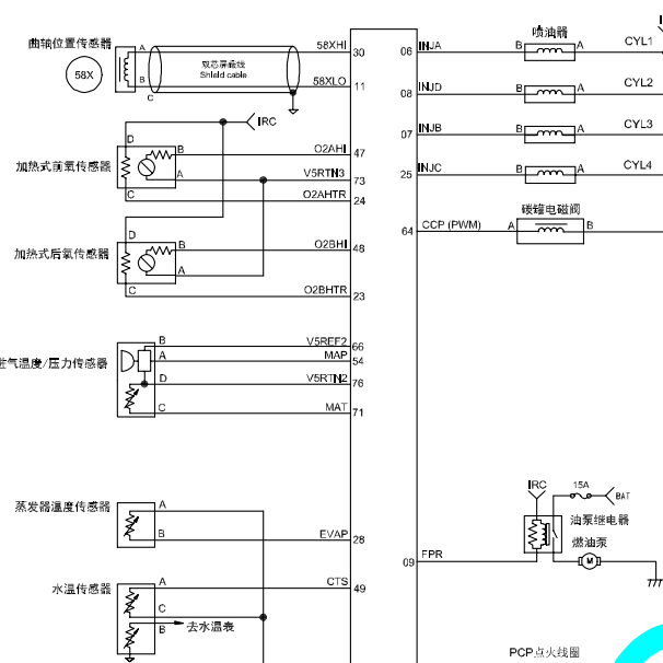 2016年东风风光330发动机电路图