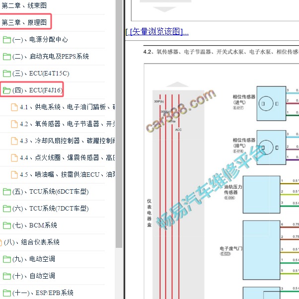 2019年奇瑞瑞虎8发动机电路图