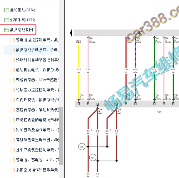2018-2019年奥迪A6L网络通讯电路图