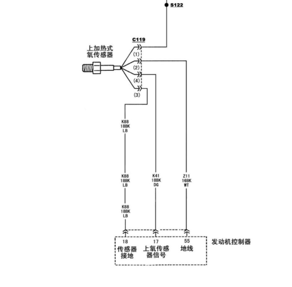 2005年北京吉普切诺基 55针发动机电路图