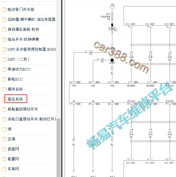 2023-2024年比亚迪宋Pro DMi高压系统变速箱驱动电路图