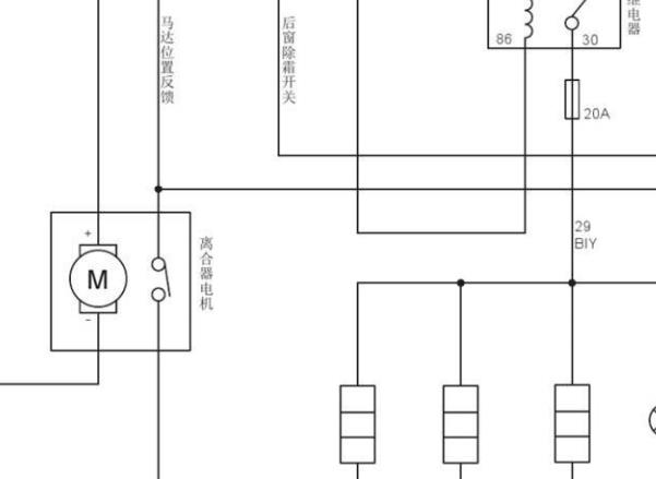 2015-2018年长城哈弗H5离合器电机电路图