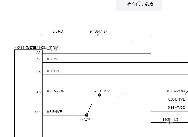 2025年沃尔沃XC60车门系统电路图资料