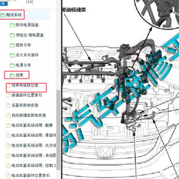2016-2018年本田雅阁全车线束布置图