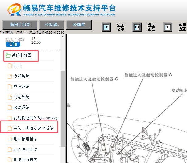2014-2016年一汽红旗H7  无钥匙模块位置图